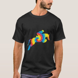 Tie Dye English Hunter Jumper Girl Riding Horse Gi T-Shirt