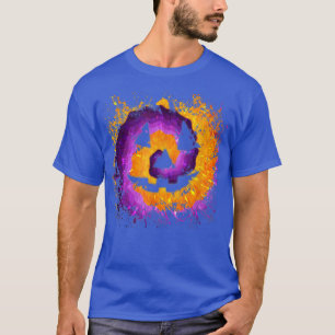 Tie Dye Evil Pumpkin Monster Face JackOLantern Ha T-Shirt