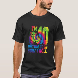 Tie Dye Farm Tractor 10th Birthday Party 10 Years  T-Shirt