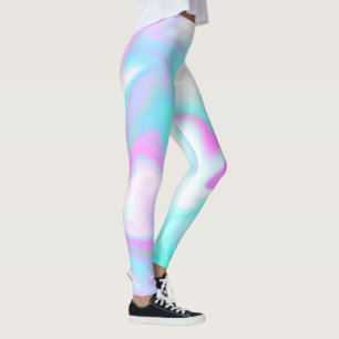Tie Dye Faux Holographic Pink Candy Leggings