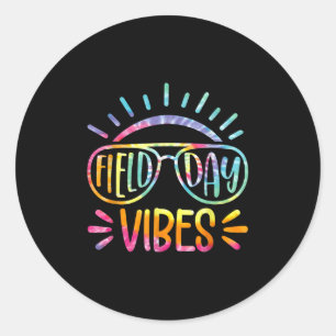 Tie Dye Field Day Vibes Last Day Of School Field D Classic Round Sticker