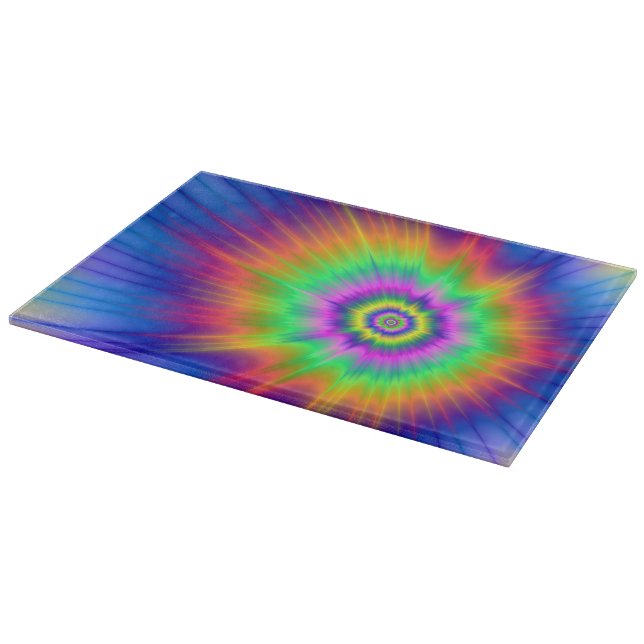 Tie Dye Fireball Cutting Board (Corner)