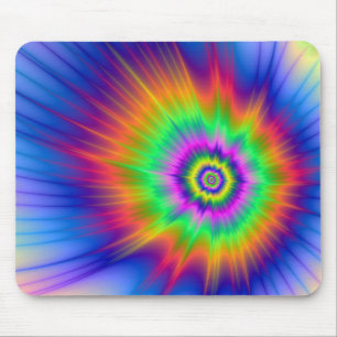 Tie Dye Fireball Mouse Pad