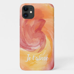 Tie-Dye Flame Red Orange Painterly Love Watercolor iPhone 11 Case