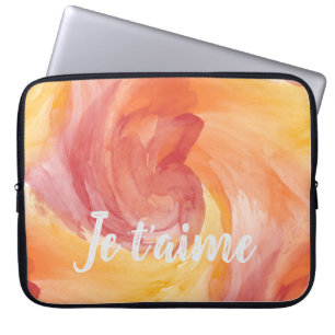 Tie-Dye Flame Red Orange Painterly Love Watercolor Laptop Sleeve