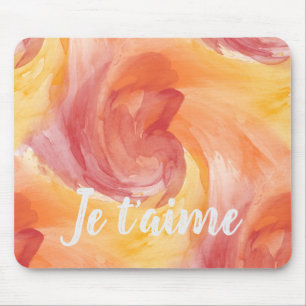 Tie-Dye Flame Red Orange Painterly Love Watercolor Mouse Pad