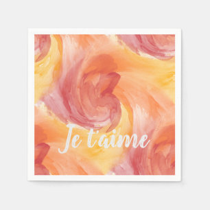 Tie-Dye Flame Red Orange Painterly Love Watercolor Napkin