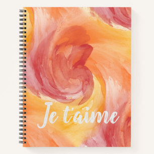 Tie-Dye Flame Red Orange Painterly Love Watercolor Notebook
