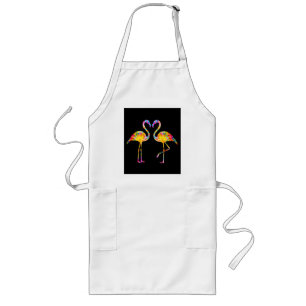 TIE DYE FLAMINGO LONG APRON