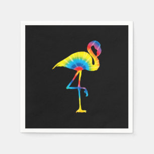 Tie Dye Flamingo Rainbow Print Bird Animal Hippie Napkin