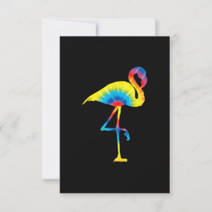 Tie Dye Flamingo Rainbow Print Bird Animal Hippie Thank You Card