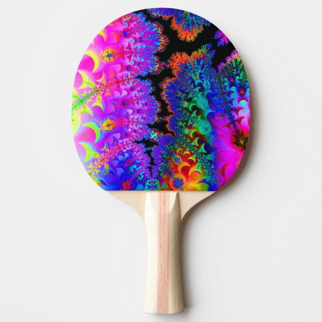 Tie Dye Fractal Ping Pong Paddle (Front)