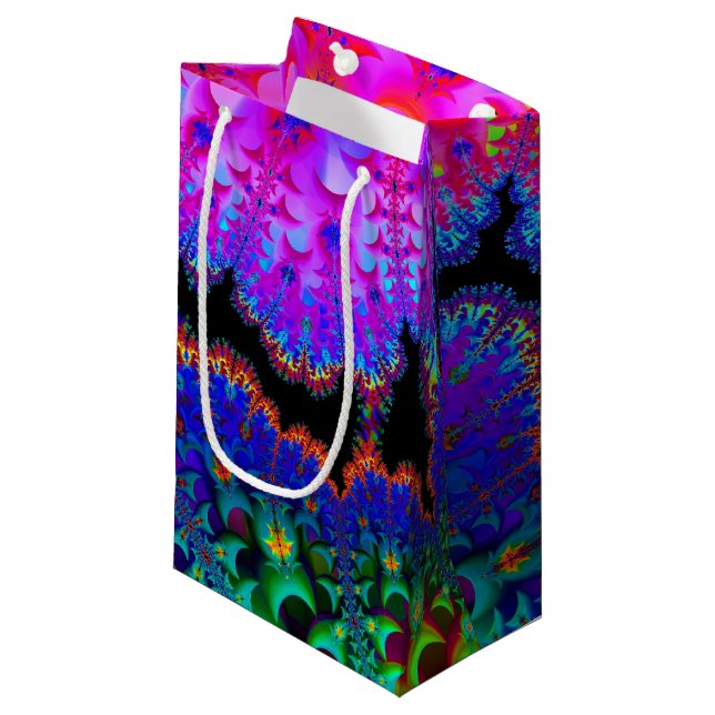 Tie Dye Fractal Small Gift Bag (Front Angled)