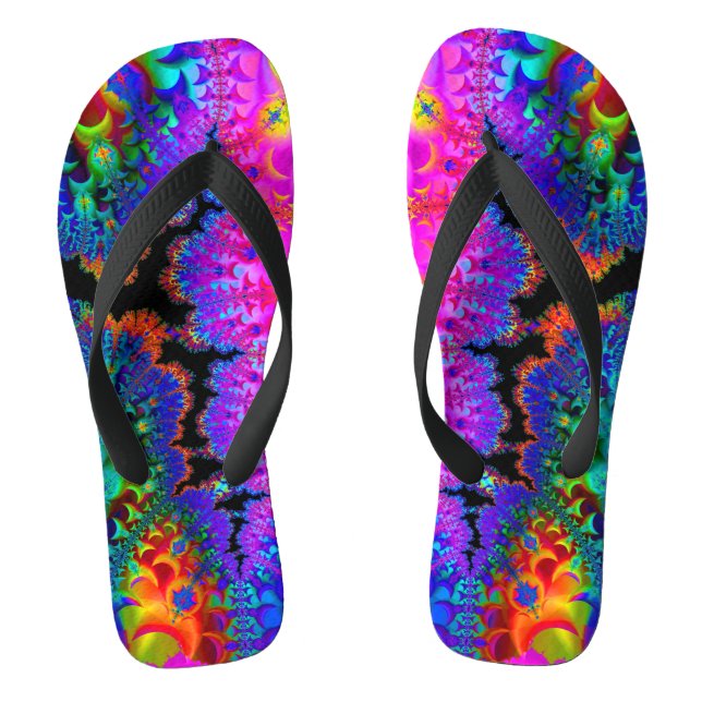 Tie Dye Fractal Thongs (Footbed)