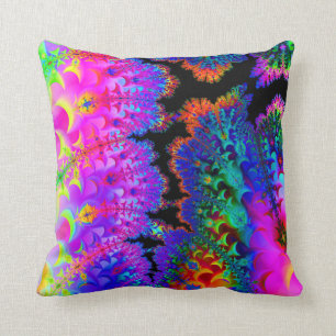 Tie Dye Fractal Throw Pillow