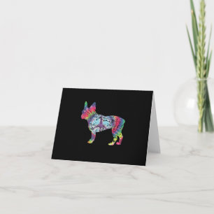 tie dye french bulldog dog lovers gift card