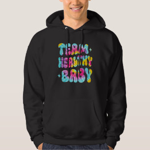 Tie Dye gender reveal team healthy baby cute match Hoodie