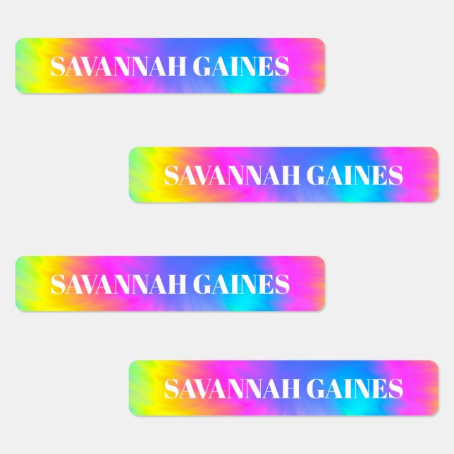Tie Dye Girls Name Label (Group)