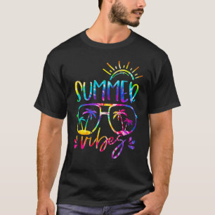 Tie Dye Glasses Summer Vibes Hawaii Beach Summer V T-Shirt