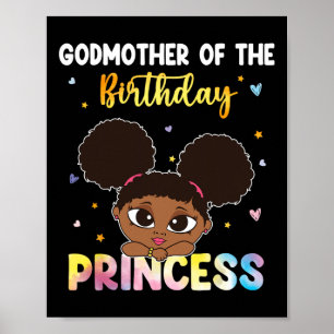 Tie Dye Godmother The Birthday Princess Black Hist Poster