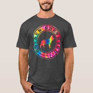 Tie Dye Golden Shepherd Dog Mum Dad Pet Lover  T-Shirt