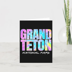 Tie Dye Grand Teton National Park Wyoming Kids Wom Card