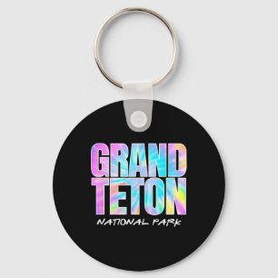 Tie Dye Grand Teton National Park Wyoming Kids Wom Key Ring
