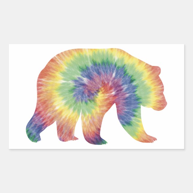 Tie Dye Grizzly Bear Sticker (Front)