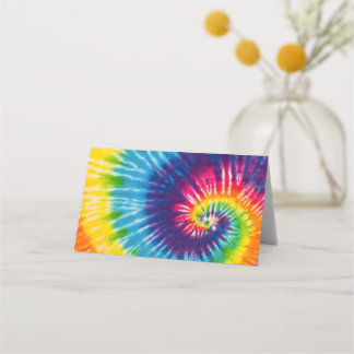 Tie Dye Groovy 70s Place Cards