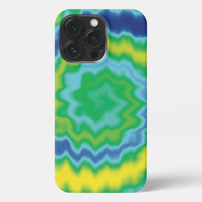 Tie dye groovy funky retro swirl pattern iPhone case (Back)