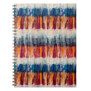 Tie dye grunge styled fabric simulation pattern notebook