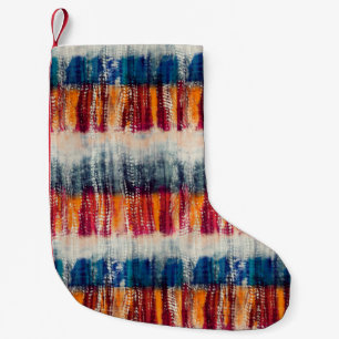 Tie dye grunge styled fabric simulation pattern small christmas stocking