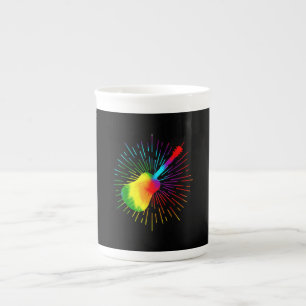 Tie Dye Guitar Music Design Colourful Guitarist Bone China Mug