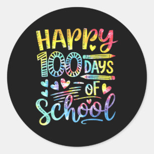 Tie Dye Happy 100 Days Of School 100th Day Of Scho Classic Round Sticker