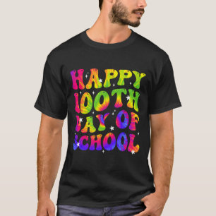 Tie Dye Happy 100th Day Of School Students Kids Te T-Shirt