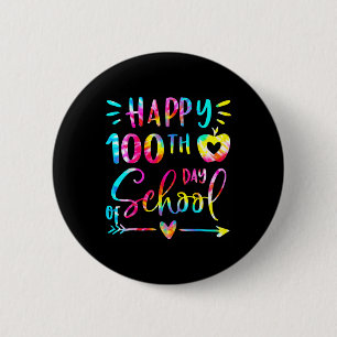 Tie Dye Happy 100th Day Of School Teacher Student 6 Cm Round Badge