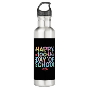 Tie Dye Happy 100th Day Of School Teacher Student  710 Ml Water Bottle