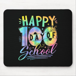 Tie Dye Happy 100th Day Of School Teacher Student Mouse Pad