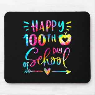Tie Dye Happy 100th Day Of School Teacher Student Mouse Pad