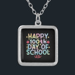 Tie Dye Happy 100th Day Of School Teacher Student  Silver Plated Necklace<br><div class="desc">Tie Dye Happy 100th Day Of School Teacher Student 100 Days T-Shirt</div>