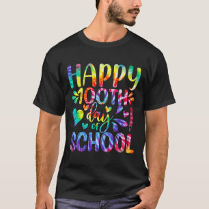 Tie Dye Happy 100th Day Of School Teacher Student  T-Shirt