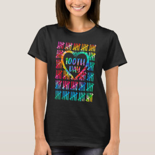 Tie Dye Happy 100th Day Of School Teacher Student T-Shirt