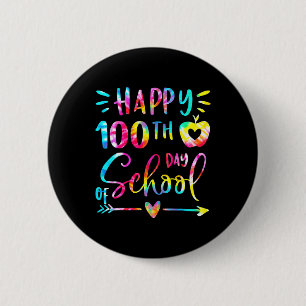 Tie Dye Happy 100th Day School Teacher Student 100 6 Cm Round Badge