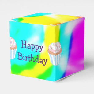 Tie Dye Happy Birthday Cupcake Box
