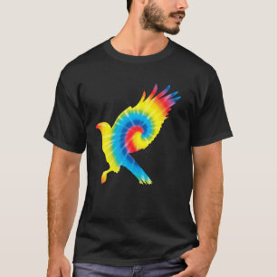 Tie Dye Hawk Rainbow Print Falcon Bird Hippie Peac T-Shirt
