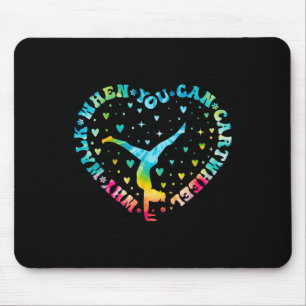 Tie-dye Heart Cartwheel Gymnastics Cheerleader Gym Mouse Pad