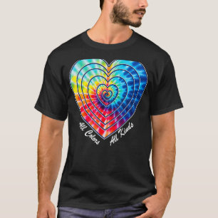 Tie Dye Heart Tye Dye Valentines Groovy Retro 60s T-Shirt