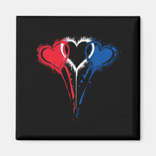 Tie Dye Heart Usa Flag Colours White Red Blue 4th Magnet