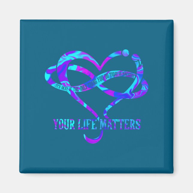Tie Dye Heart Your Life S Suicide Prevention Aware Magnet (Front)