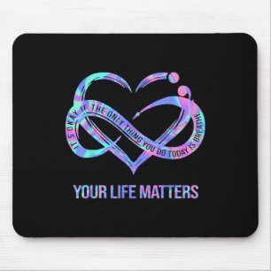 Tie Dye Heart Your Life S Suicide Prevention Aware Mouse Pad
